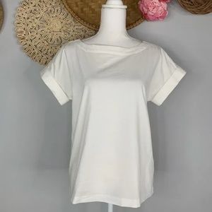 Banana Republic Womens Top Extra Small White Blouse Cap Sleeve Business Career